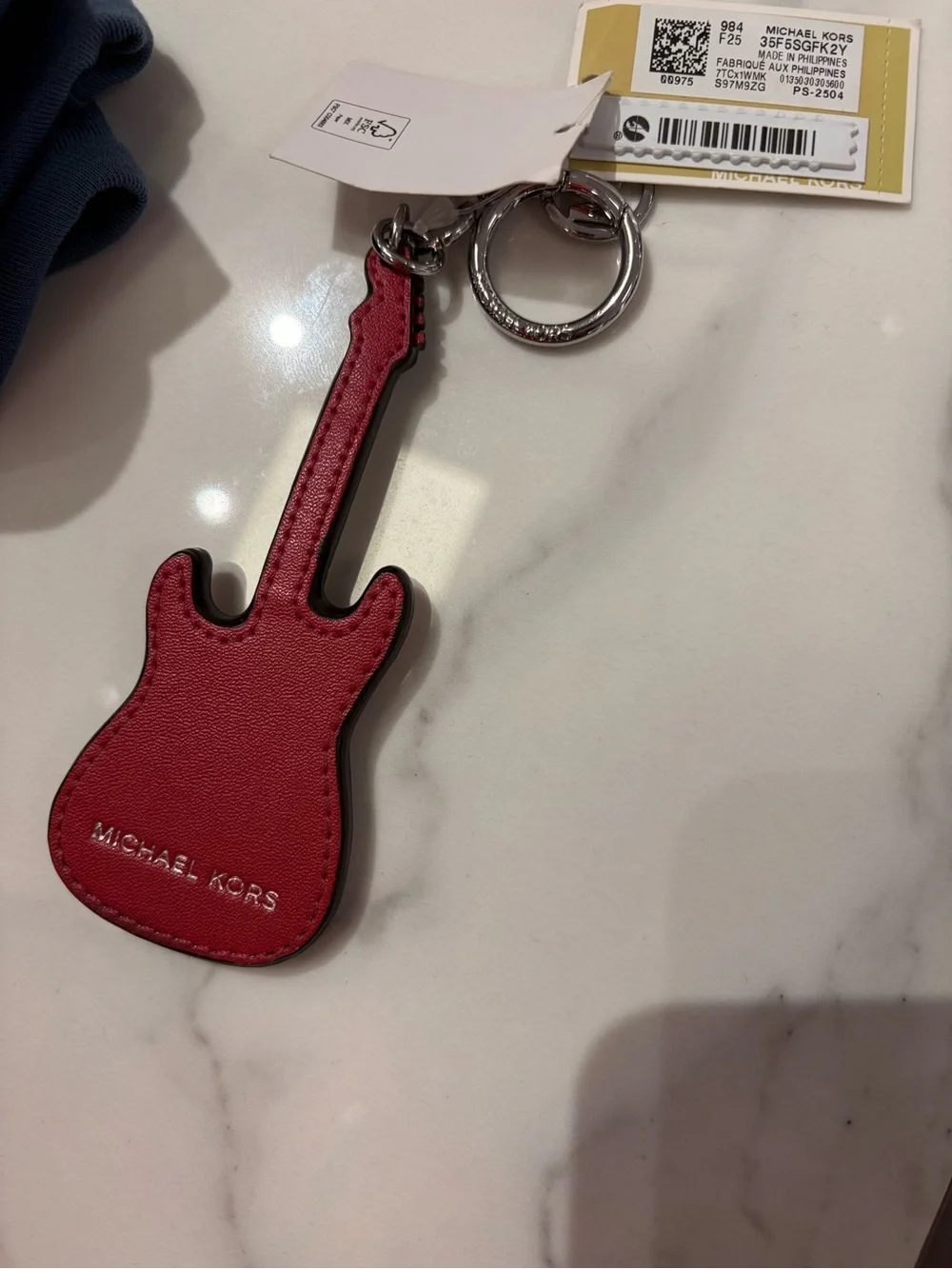 Michael Kors Red Guitar Keychain Phone Charm